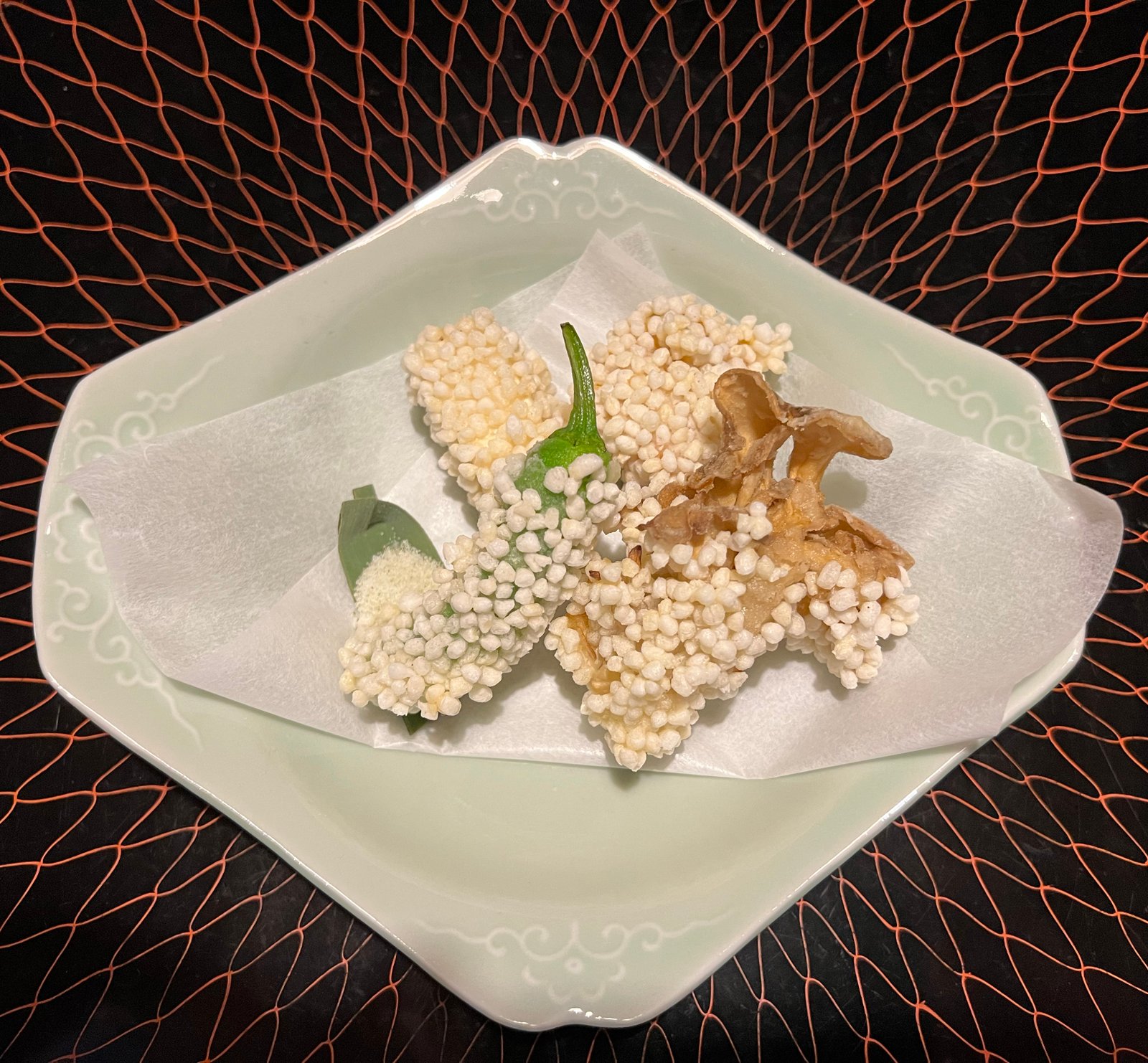 Tempura de arroz inflado